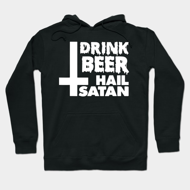 Occult Drink Beer Hail Satan Baphomet Witchcraft Design Hoodie by danielfarisaj